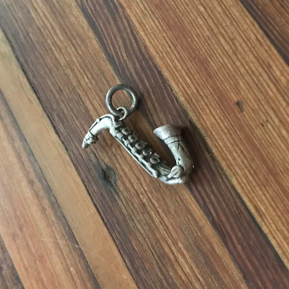 Saxophone Silver Charm